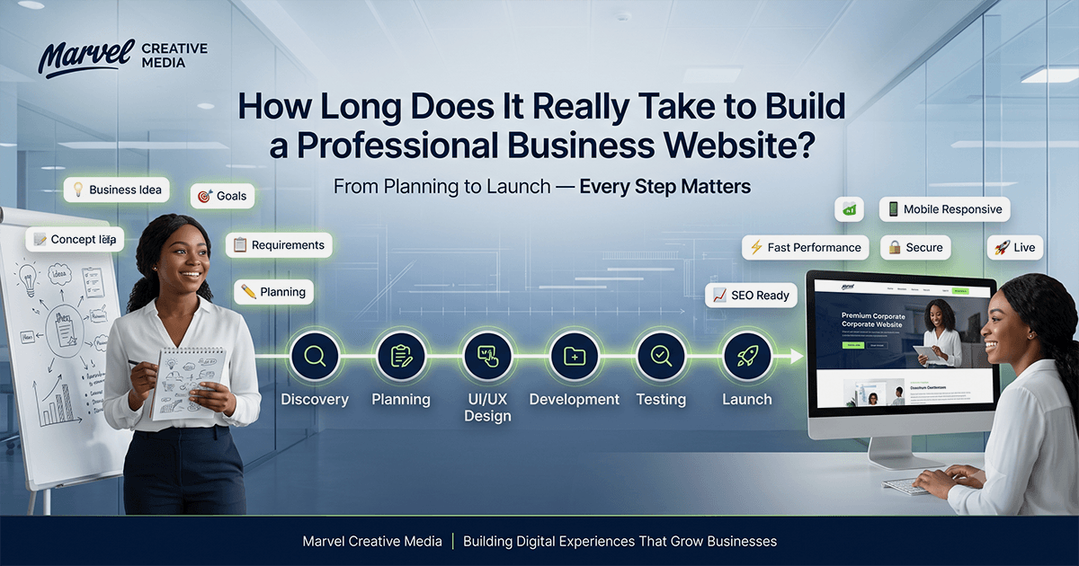 Featured graphic asset representing How Long Does It Take to Build a Professional Business Website? Complete 2026 Timeline